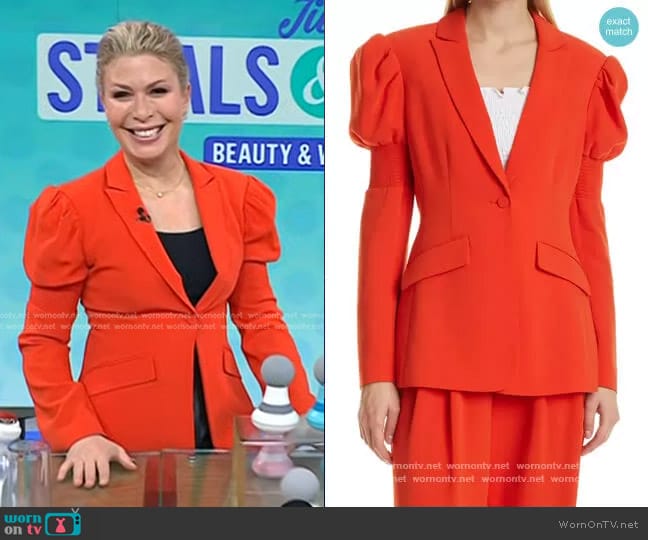 Cinq a Sept Starla Puff Sleeve Blazer worn by Jill Martin on Today