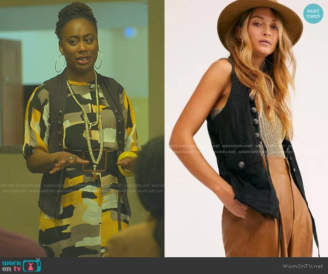 Free People Starstruck Vest worn by Malika Williams (Zuri Adele) on Good Trouble