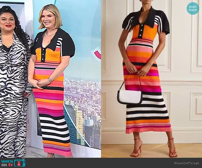 Christopher John Rogers Striped Ribbed-Knit Maxi Dress worn by Jenna Bush Hager on Today