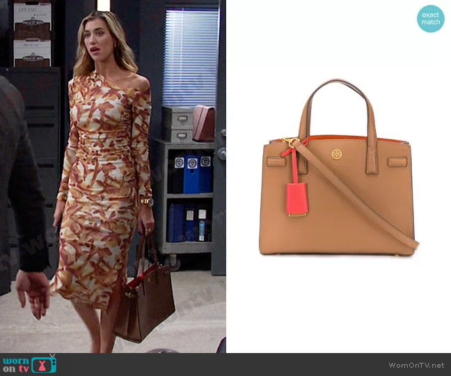 Tory Burch Walker Satchel Tote worn by Sloan Peterson (Jessica Serfaty) on Days of our Lives