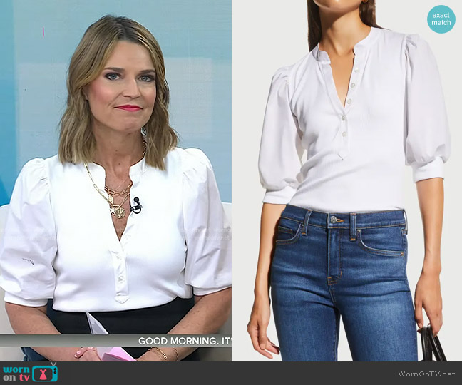 Veronica Beard Coralee Top worn by Savannah Guthrie on Today
