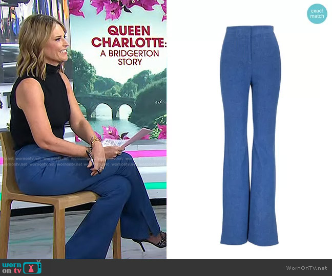Veronica Beard Royce Stretch Cotton Pants worn by Savannah Guthrie on Today