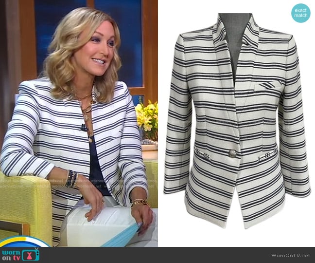 Veronica Beard Stripe Dickey Jacket worn by Lara Spencer on Good Morning America