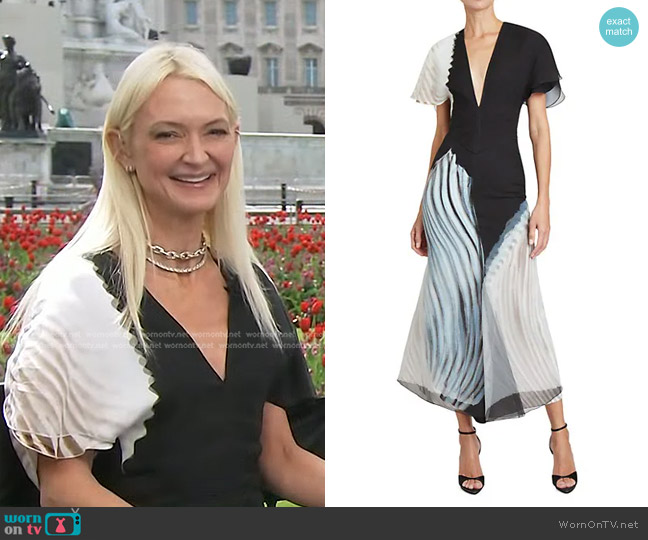 Victoria Beckham Ruched Back Midi-Dress worn by Zanna Roberts Rassi on Today