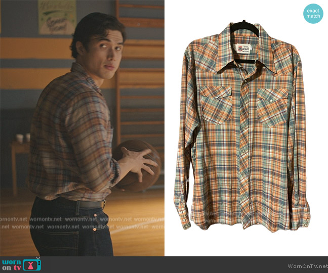 Southern Vintage Gems Niver Western Pearl Snap worn by (Charles Melton) on Riverdale
