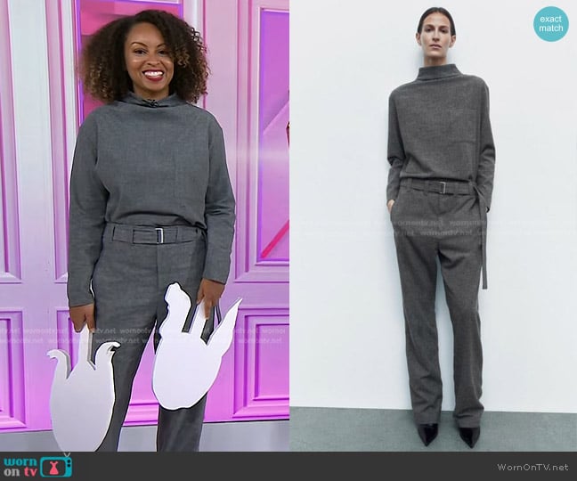 Zara Wool Blend Mock Turtleneck Top worn by Talia Parkinson-Jones on Today
