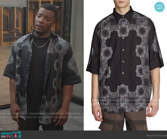 Acne Studios Sandrosa Kaleidoscope Short Sleeve Shirt worn by Spencer James (Daniel Ezra) on All American