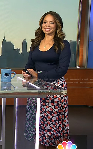 Adelle’s floral print midi skirt on Today