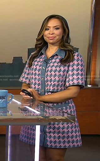 Adelle’s blue and pink tweed dress on Today