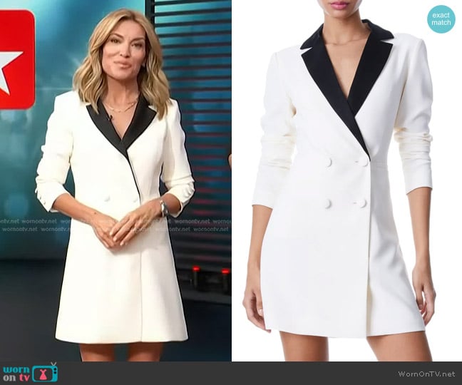 Alice + Olivia Kyrie Tuxedo Dress worn by Kit Hoover on Access Hollywood