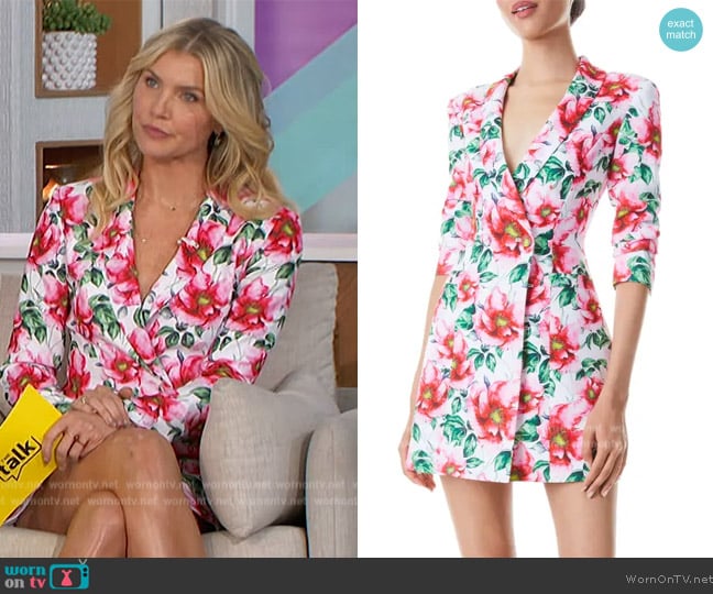 Alice + Olivia Latoya Floral Long Sleeve Blazer Dress worn by Amanda Kloots on The Talk