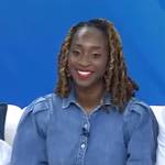 Alissa Holder’s denim puff sleeve blouse on Today