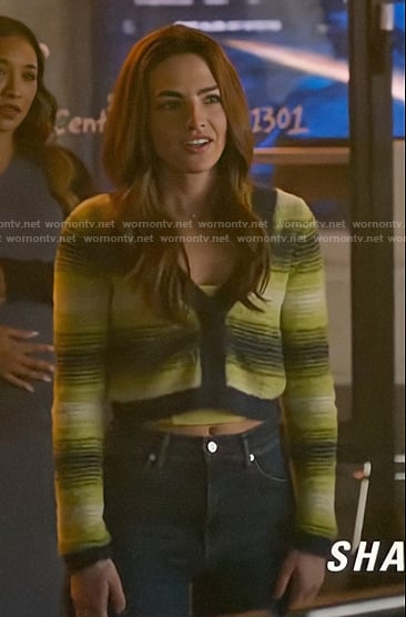 Allegra’s neon green ombre cardigan on The Flash