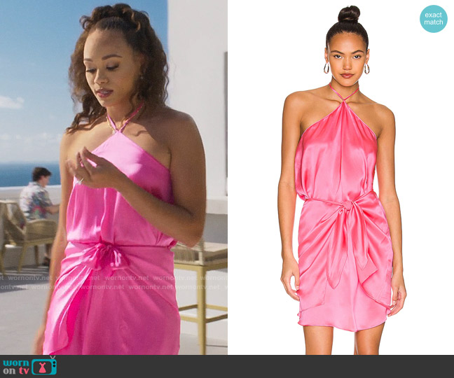 Amanda Uprichard Marrone Dress worn by Brooklyn Beck (Amanda Tavarez) on Fantasy Island