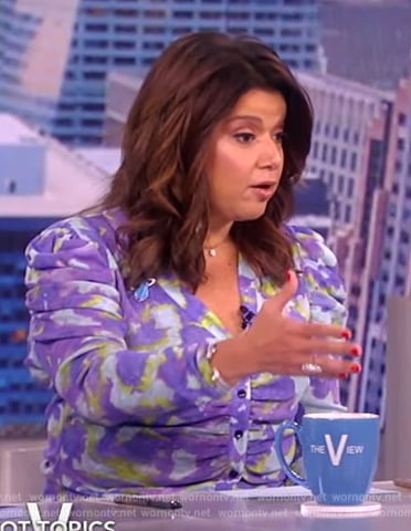 Ana’s blue floral ruched top on The View