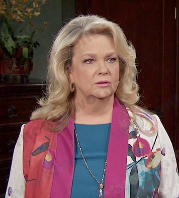 Anna’s floral jacket on Days of our Lives