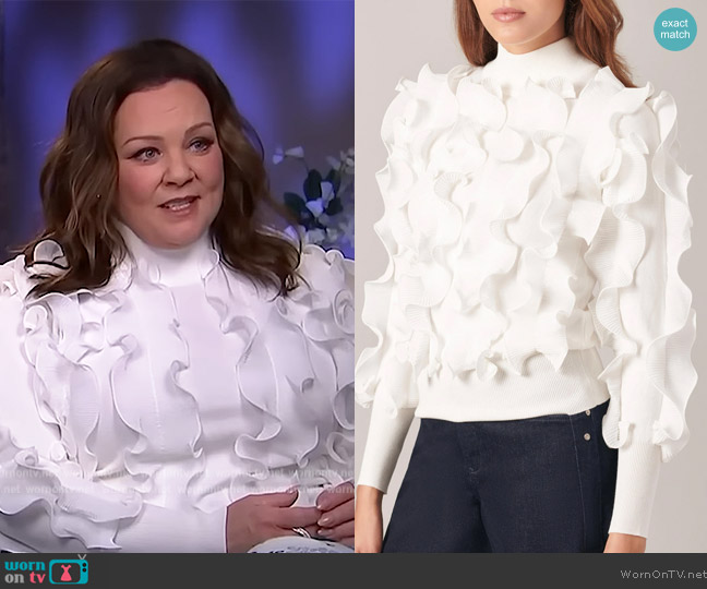 Anne Fontaine Sidaline Sweater worn by Melissa McCarthy on Access Hollywood