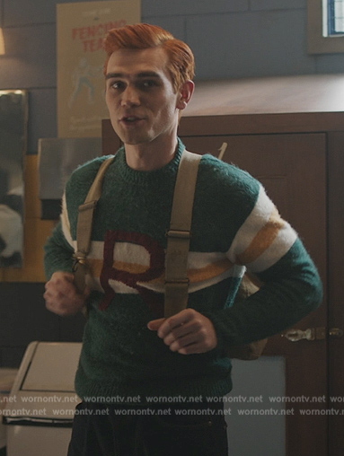 Archie’s green stripe sweater on Riverdale