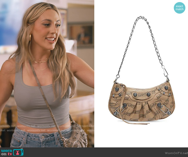 Balenciaga Le Cagole Mini Bag With Chain BB Monogram Coated Canvas worn by Sophia Stallone on The Family Stallone