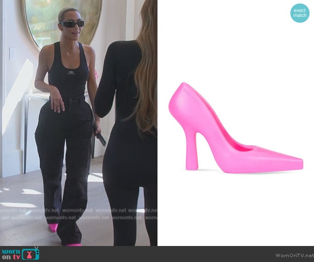 Balenciaga XL 110mm padded pumps worn by Kim Kardashian (Kim Kardashian) on The Kardashians