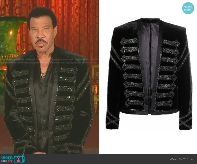 Balmain V-neck Embroidered Jacket worn by Lionel Richie on American Idol