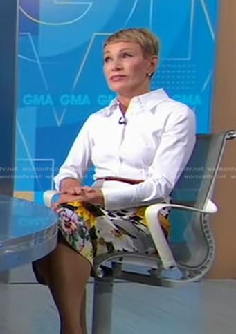 Barbara Corcoran’s floral patchwork skirt on Good Morning America