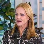Belinda Carlisle’s metallic chain print blouse on E! News