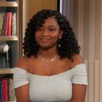 Bernice’s gray smocked top on The Drew Barrymore Show
