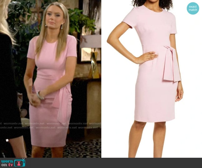 Black Halo Harbor Dress in Ice Pink worn by Abby Newman (Melissa Ordway) on The Young and the Restless