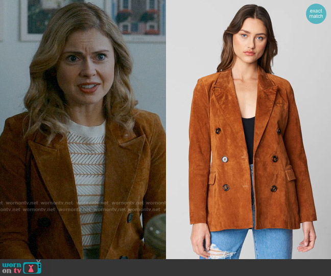 Blank NYC Sweater Weather Jacket worn by Sam (Rose McIver) on Ghosts