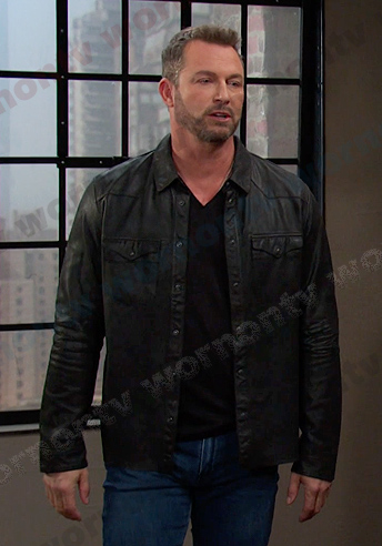 Brady’s black leather western shirt on Days of our Lives