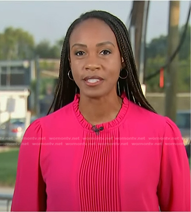 Blayne Alexander’s fuchsia pintuck blouse on Today