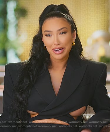Bre’s black cropped cutout blazer on Selling Sunset