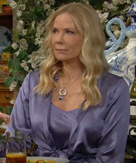 Brooke’s blue tie front top on The Bold and the Beautiful