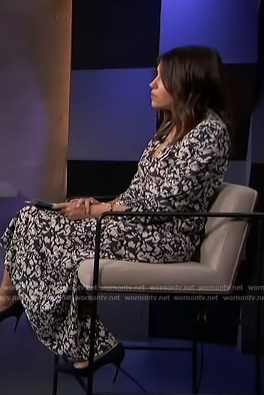 Camille Vasquez’s floral print midi dress on Access Hollywood