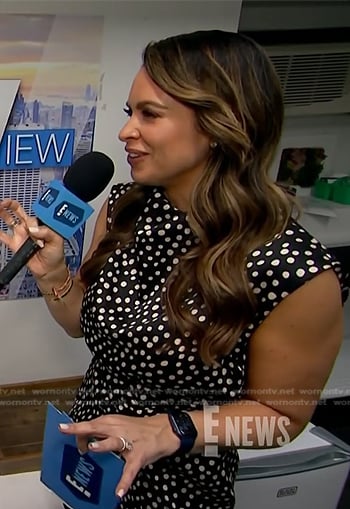 Carolina Bermudez’s black polka dot dress on E! News
