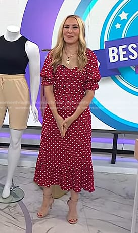 Chassie’s red polka dot top and skirt on Today