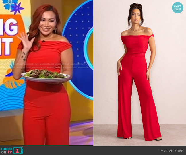 Club L London Avery Jumpsuit worn by Cassie Yeung on Good Morning America