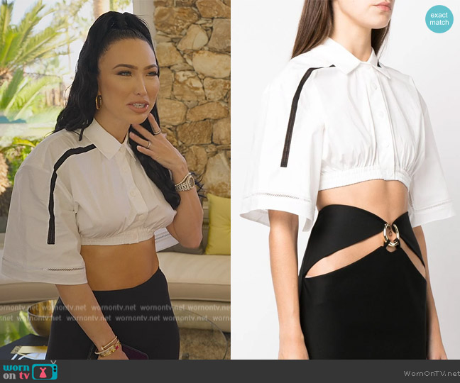 Christopher Esber Cropped short sleeved shirt worn by Bre Tiesi on Selling Sunset