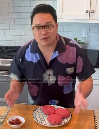 Dale Talde’s navy floral shirt on Today