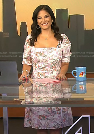 Darlene Rodriguez’s white floral puff sleeve dress on Today