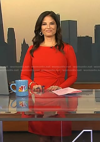 Darlene Rodriguez’s red twist detail dress on Today