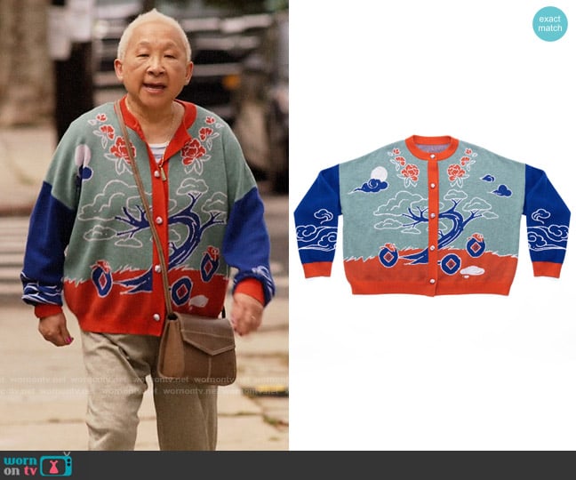 Gentle Oriental x DAWANG Slay the Tiger Cardigan worn by Grandma (Lori Tan Chinn) on Awkwafina is Nora From Queens