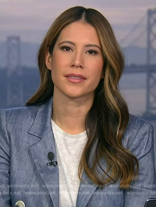 Deirdre Bosa’s chambray double breasted blazer on NBC News Daily