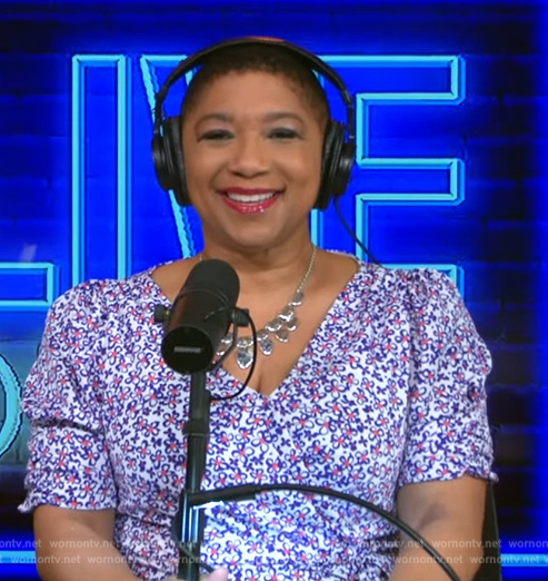 Deja Vu’s floral print wrap dress on Live with Kelly and Mark