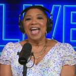 Deja Vu’s floral print wrap dress on Live with Kelly and Mark