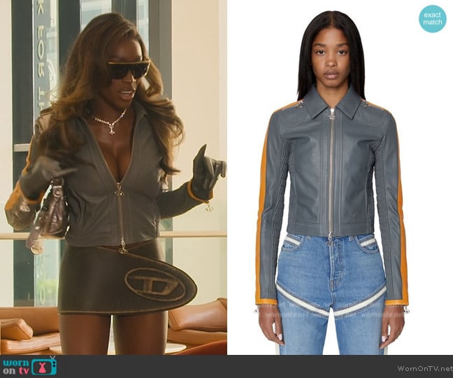 Diesel Askia Leather Jacket worn by Chelsea Lazkani on Selling Sunset