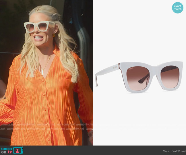 Diff Kaia 50mm Square Sunglasses worn by Heather Rae Young on Selling Sunset