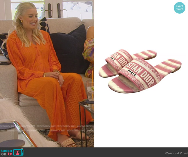 Dior Dway Cloth Mules worn by Heather Rae Young on Selling Sunset