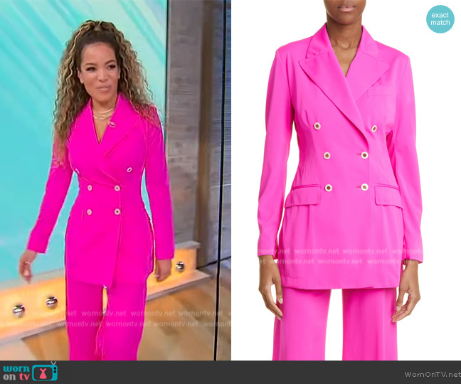 Dolce and Gabbana Double Breasted Stretch Jersey Blazer worn by Sunny Hostin on Sherri